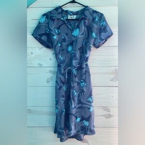 Women’s Blue Floral Midi Dress